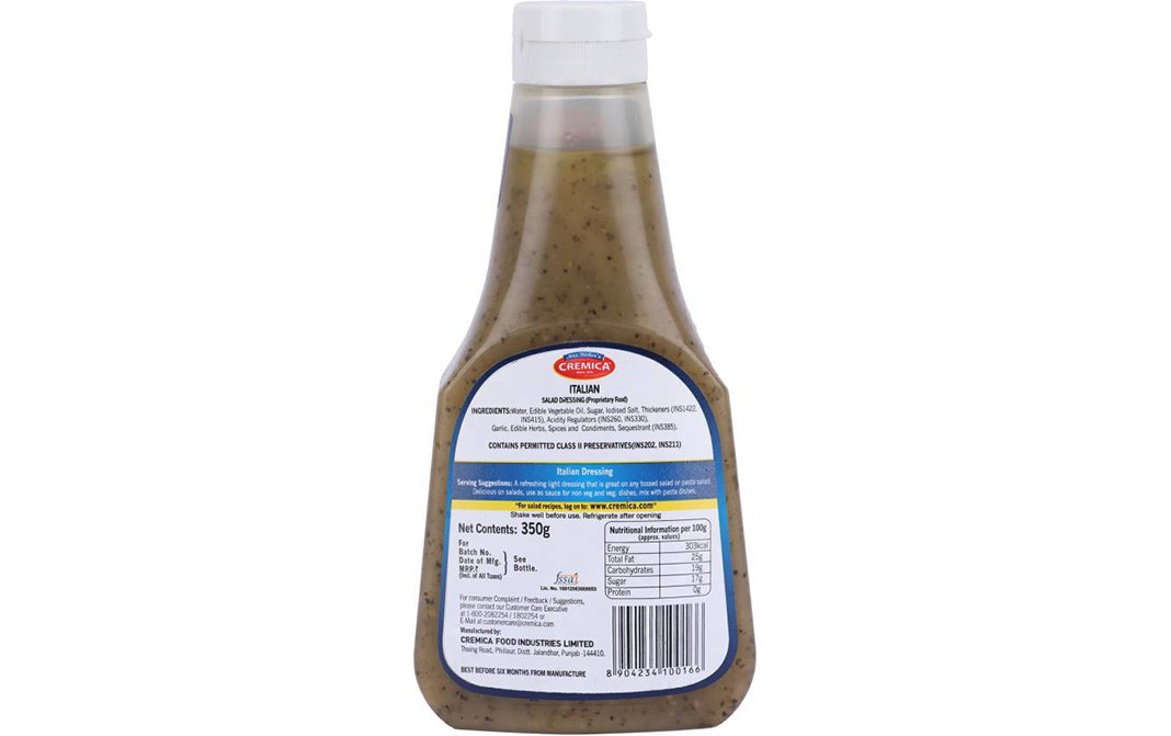 Cremica Italian Salad Dressing   Plastic Bottle  350 grams